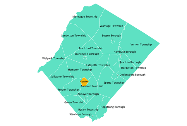 Sussex County Map